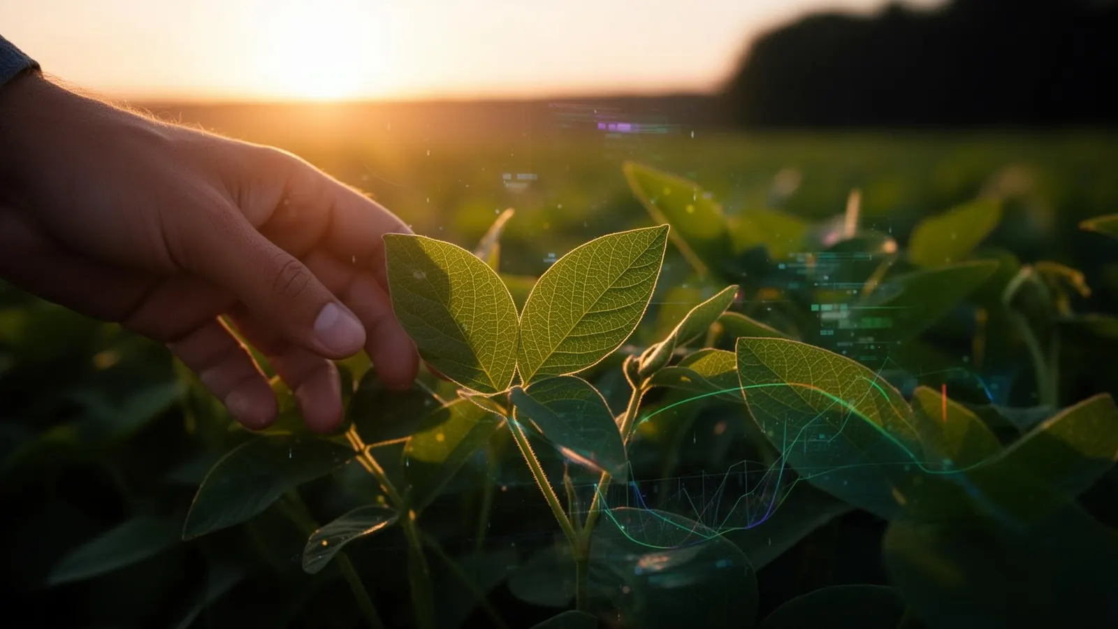 Tecnologia aplicada à lavoura ao amanhecer